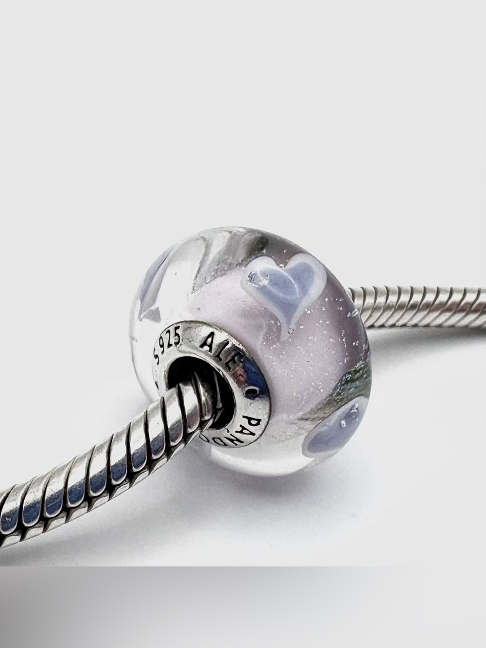 Pandora Plentiful Hearts Murano Glass Sterling Silver Charm